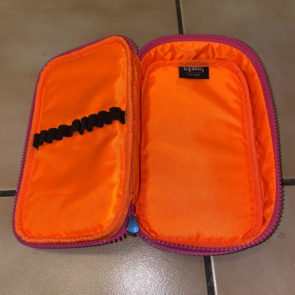 Kipling 50 pens case fuschia / orange like new - Picture 2 of 5